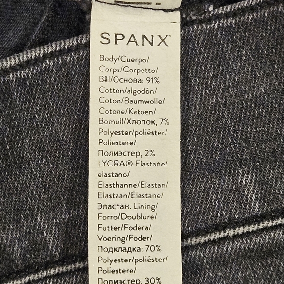 Spanx SZ L Black Wash Pull On Stretch Slimming Shaping Casual Jeans Denim - Picture 4 of 10